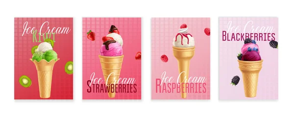 Carteles de helado — Vector de stock