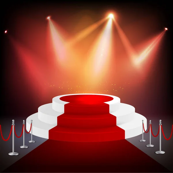 Red Carpet Realistic Composition — Stock Vector