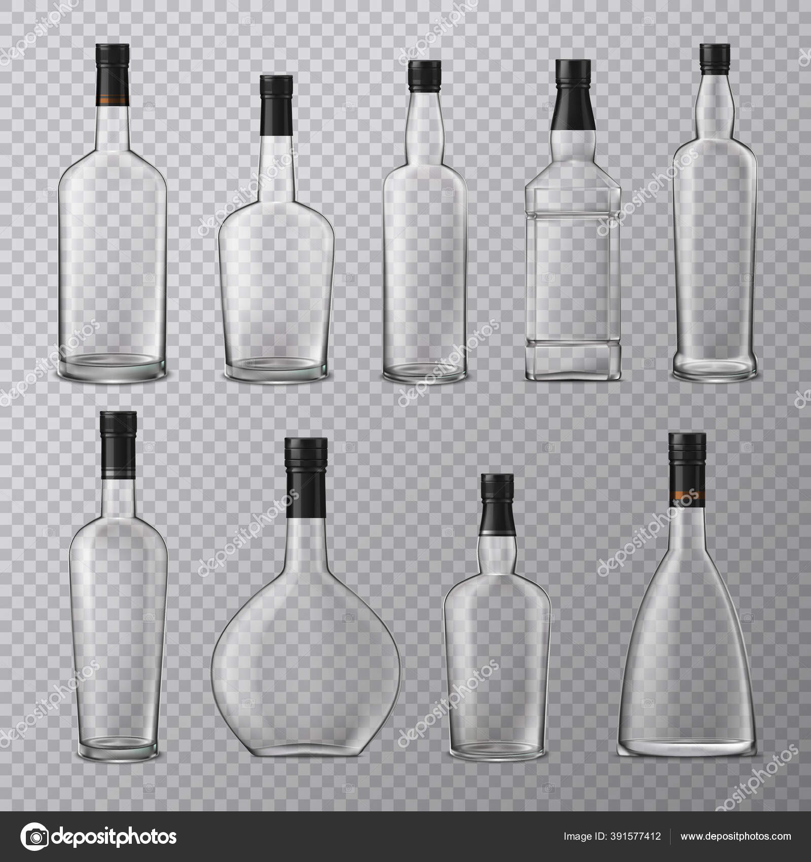 Free Vector  Alcohol drinks glassware realistic set with isolated empty  glasses of various classic shapes on transparent background vector  illustration