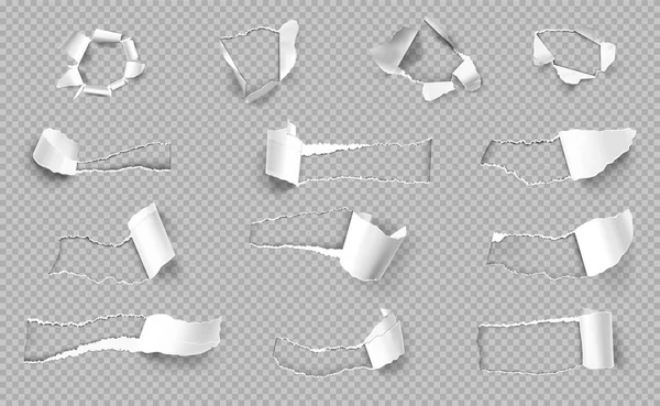 Ensemble transparent en papier déchiré — Image vectorielle