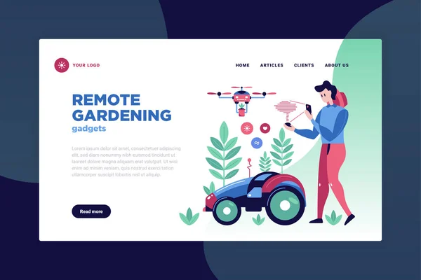 スマートガーデンページデザイン — ストックベクタ