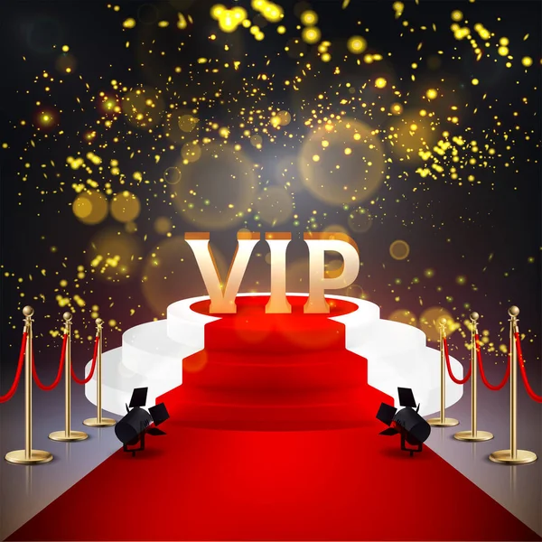 Realistic Colored Red Carpet Composition — Stock Vector