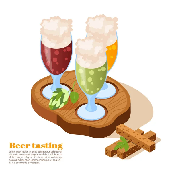 Cerveza Pub Fondo isométrico — Vector de stock