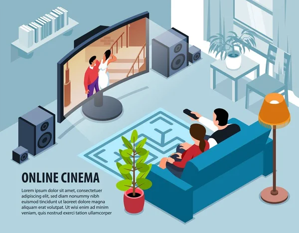 Home Online Cinema Achtergrond — Stockvector