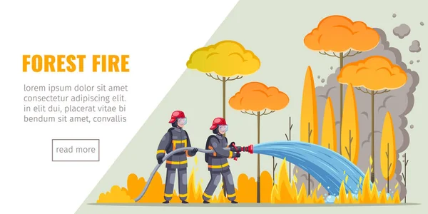 Cartoon-Banner für Waldbrände — Stockvektor