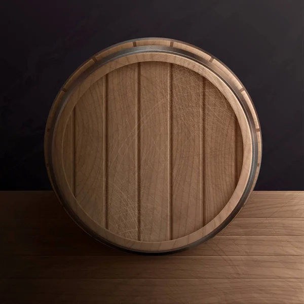 Composição realista do barril de madeira — Vetor de Stock