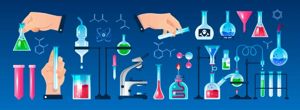 Zestaw laboratoryjny płaski — Wektor stockowy