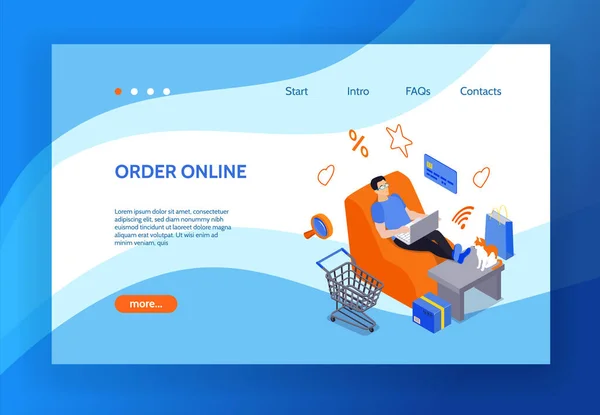 Çevrimiçi Alışveriş İniş Sayfası — Stok Vektör