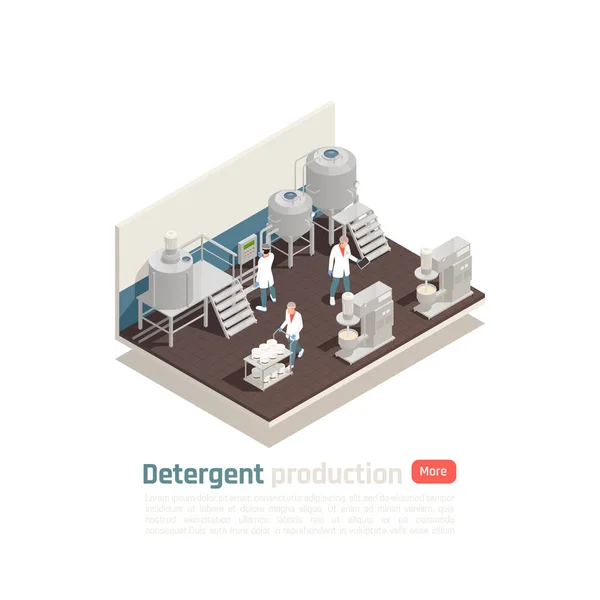 Detergent Production Isometric Composition — Stock Vector