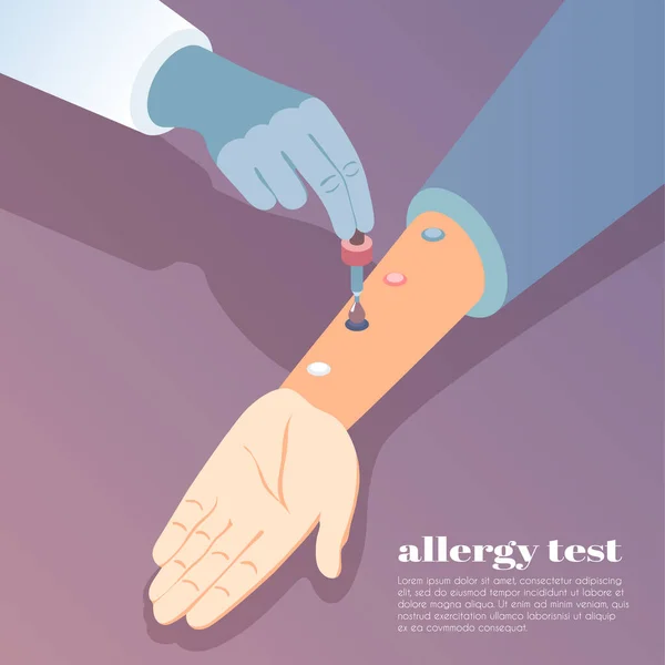 Симптомы аллергии Изометрический фон — стоковый вектор