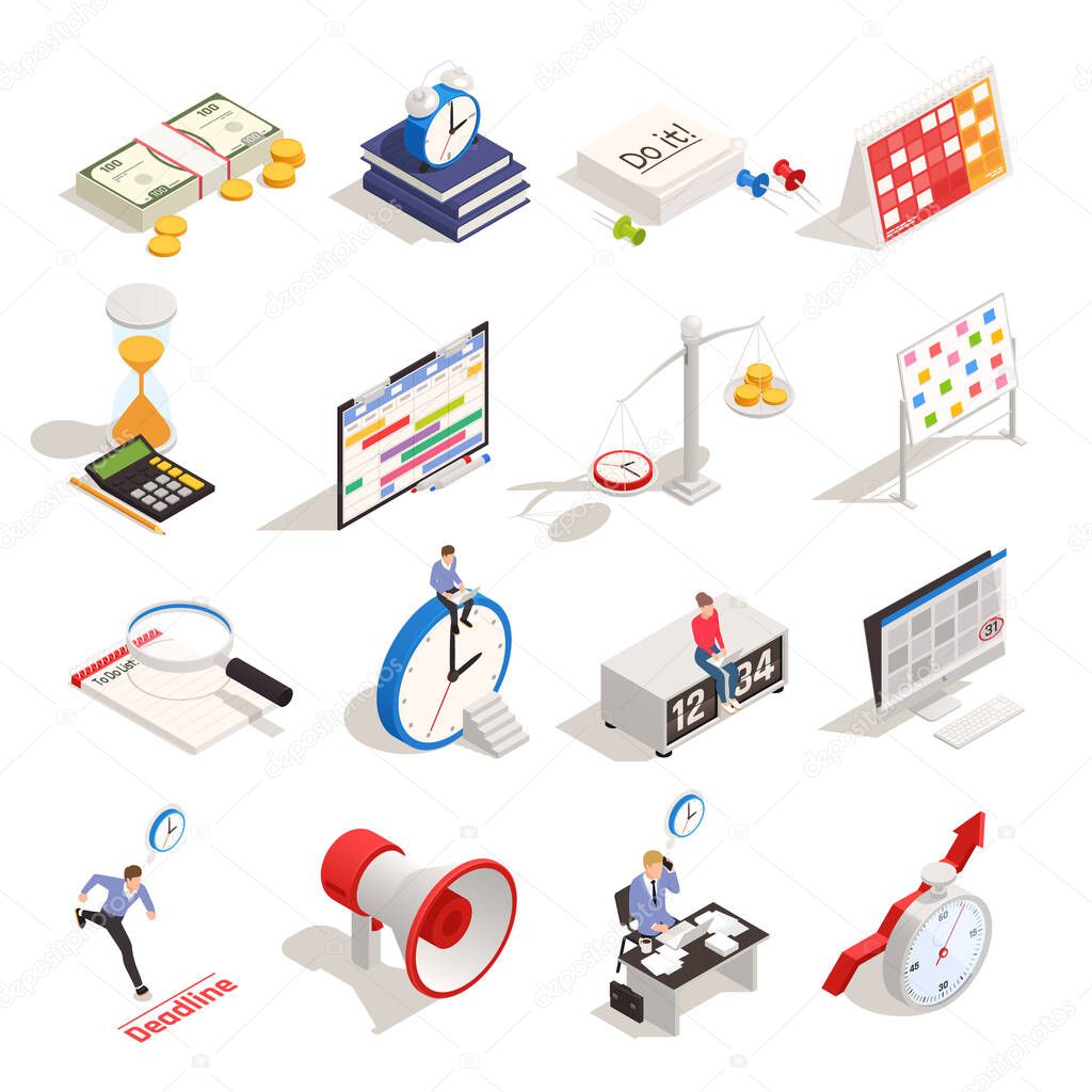 Business Planning Isometric Icons