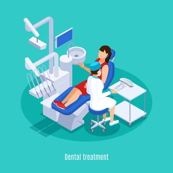 Leczenie stomatologiczne Kontekst izometryczny — Wektor stockowy