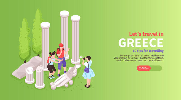 Greece Travel Horizontal Banner 