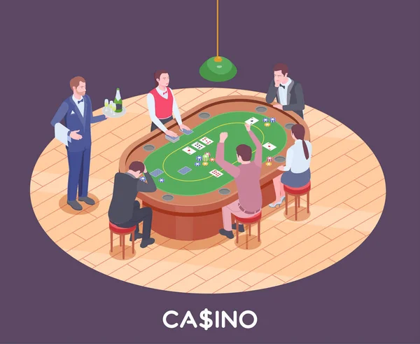 Casino Isometrische samenstelling — Stockvector