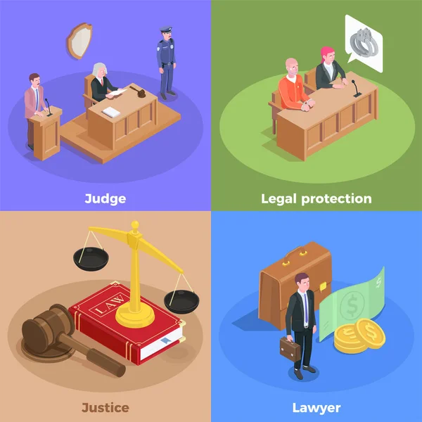 Conceito de Design de Justiça Lei — Vetor de Stock