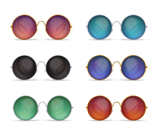 Circle Shaped Sonnenbrille Set — Stockvektor