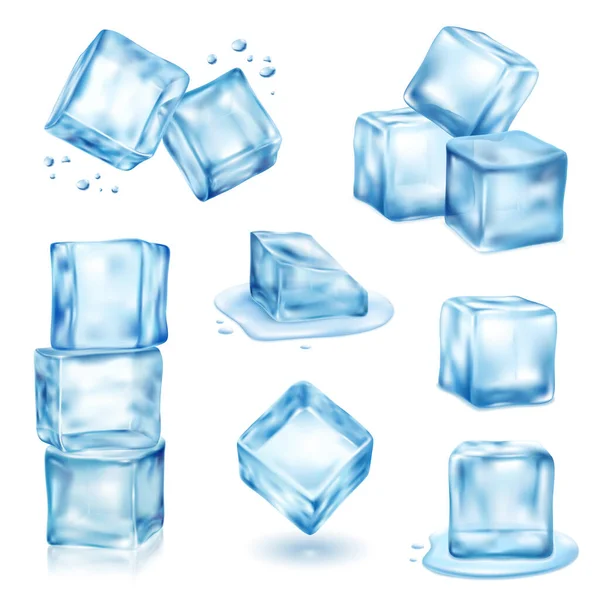 Set de cubos de hielo — Vector de stock