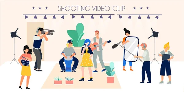 Music Video Shooting Composition — Stock Vector