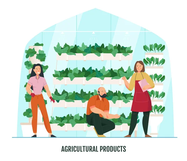 Agricultura Composição plana — Vetor de Stock
