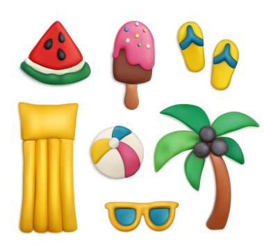 Clay Tatil Nesneleri Ayarlandı 