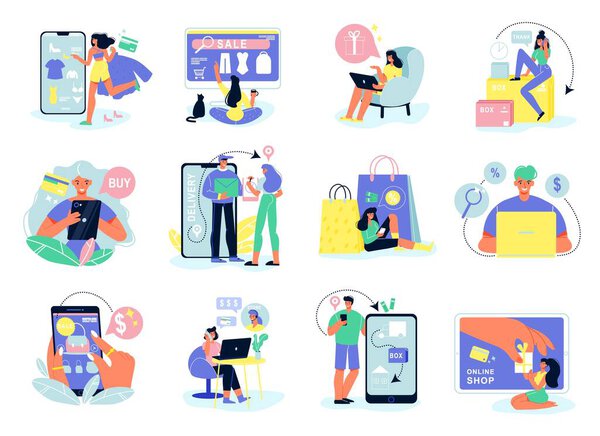 Набор иконок для покупок в Интернете