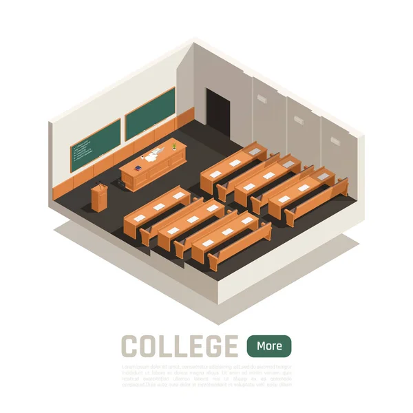 Illustrazione College Hall — Vettoriale Stock
