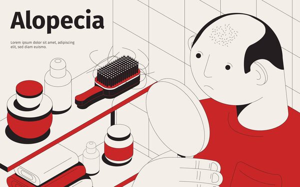 Изометрический фон лысины