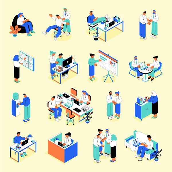 Business People Isometric Set — Stock Vector