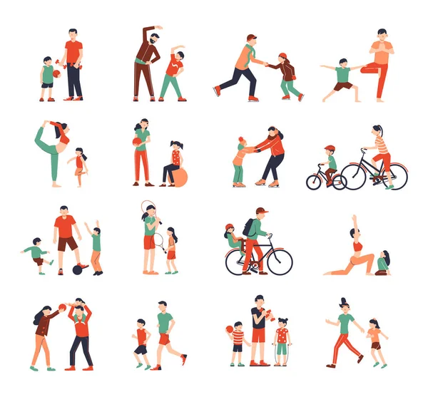 Ensemble de couleurs sport familial — Image vectorielle
