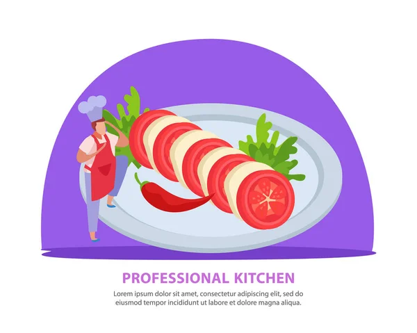 Arco de cocina Fondo plano — Vector de stock