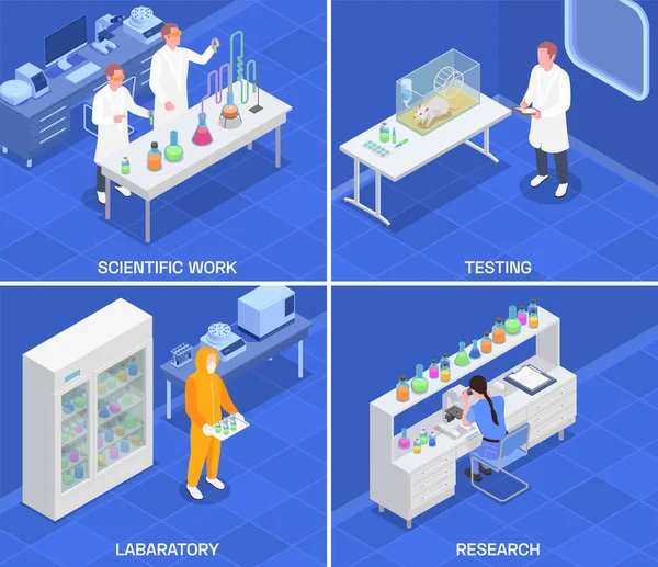 Concepto de diseño de laboratorio farmacéutico — Vector de stock