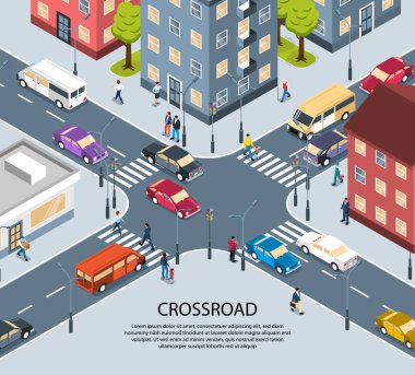 Şehir Kavşağı Isometric Posteri 