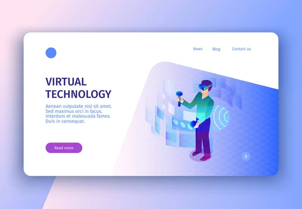 Virtual Technologies Concept Banner — Stock vektor