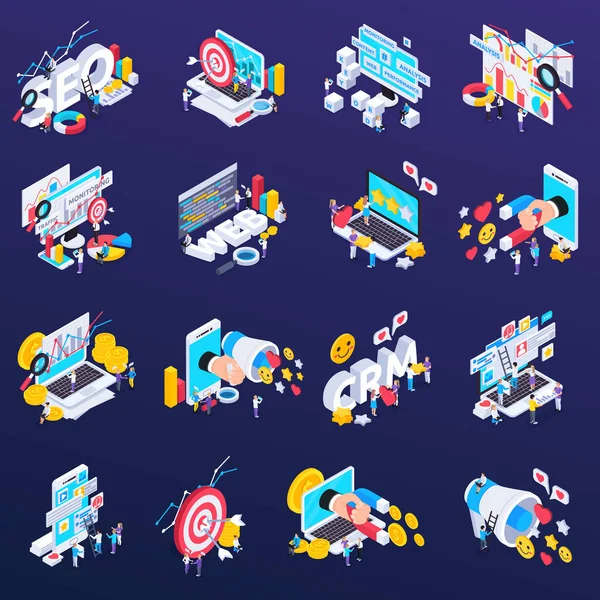 SEO Icons Set — Stock Vector