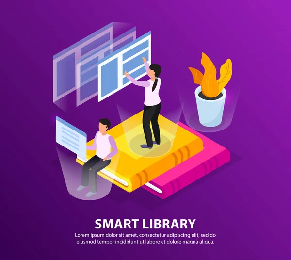 Smart Library Concept Bakgrund — Stock vektor