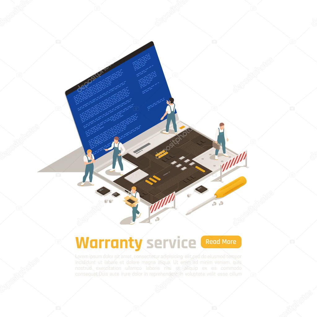 Warranty Service Isometric Poster