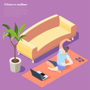 Fitness Çevrimiçi Isometric Arkaplan
