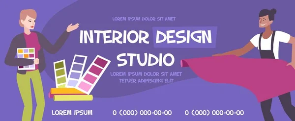 Interior Design Studio Banner — Stockvektor
