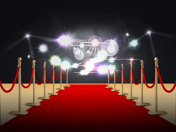 Red Carpet Colored And Realistic Composition — Stock Vector