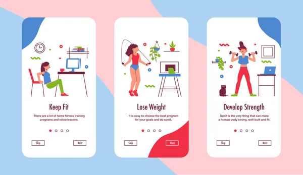 Home Fitness App Banners — Διανυσματικό Αρχείο