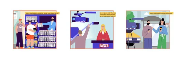 News Reportage Összetétel készlet — Stock Vector