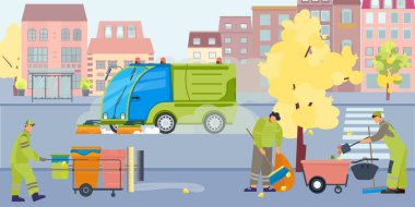 Street Cleaning Flat Composition clipart