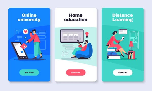 Banners de educación en línea — Vector de stock