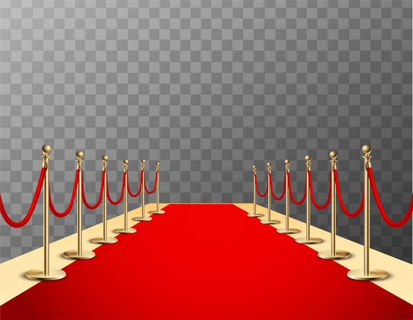 Red Carpet Realistic Colored Composition — Stock Vector