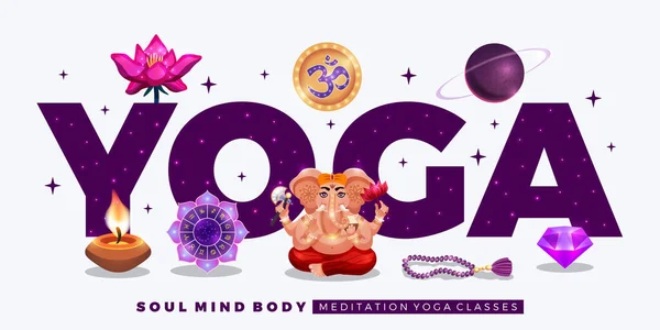 Affiche horizontale Yoga — Image vectorielle