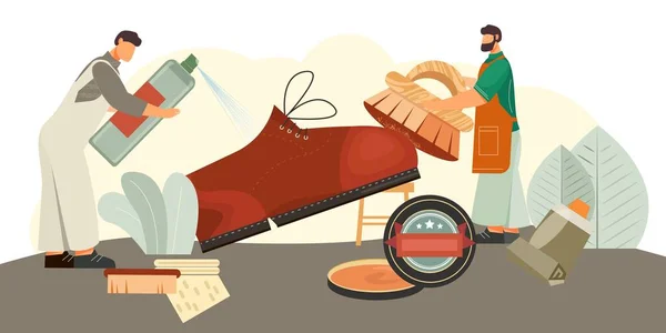 Ayakkabı Bakımı Düz Kompozisyonu — Stok Vektör