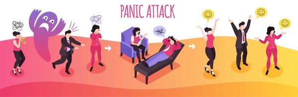 Terapia de ataque de pánico Composición — Archivo Imágenes Vectoriales
