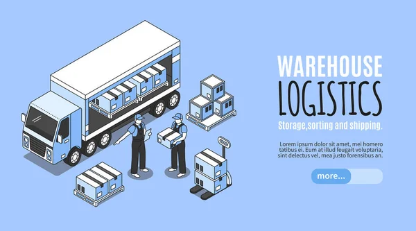 Vodorovný nápis - logistika skladu — Stockový vektor