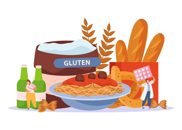 Concepto libre de lactosa y gluten — Archivo Imágenes Vectoriales