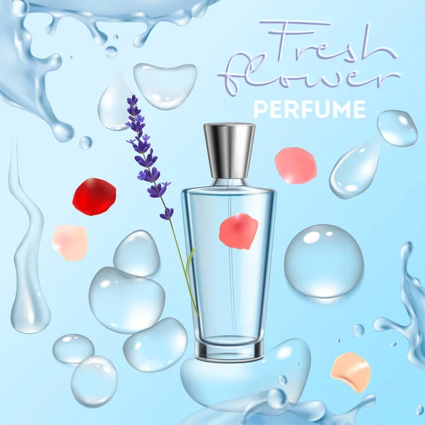 Publicité Bouteille de parfum — Image vectorielle
